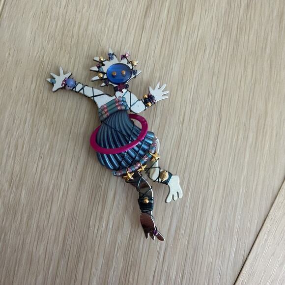 Lizttech Accessories - Liztech Tribal Hula Hoop Dancer Brooch ‘98 Multicolor Beads